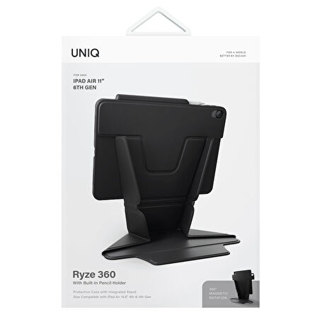 Uniq Ryze iPad Air 11 (2024) Standlı Katlanabilir Tablet Kılıfı - Gri