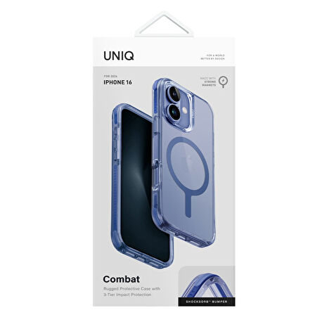 Uniq Combat iPhone 16 MagSafe Kılıf - Mavi