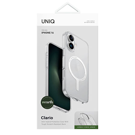 Uniq Clario iPhone 16 MagSafe Kılıf - Şeffaf