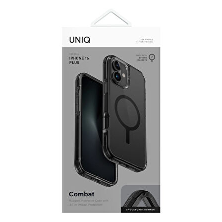 Uniq Combat iPhone 16 Plus MagSafe Kılıf - Siyah