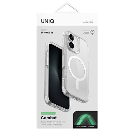 Uniq Combat iPhone 16 Plus MagSafe Kılıf - Beyaz