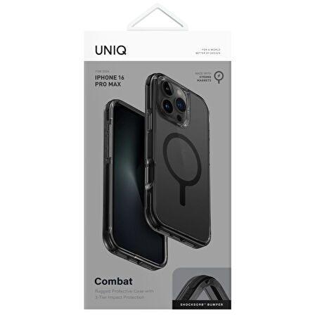 Uniq Combat iPhone 16 Pro Max MagSafe Kılıf - Siyah