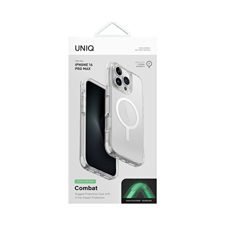 Uniq Combat iPhone 16 Pro Max MagSafe Kılıf - Beyaz