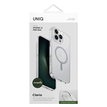 Uniq Clario iPhone 16 Pro Max MagSafe Kılıf - Şeffaf