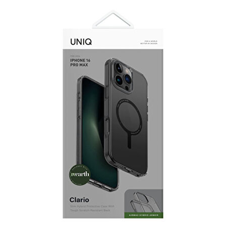 Uniq Clario iPhone 16 Pro Max MagSafe Kılıf - Siyah