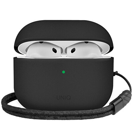 Uniq Lyden DS AirPods 4 (4.Nesil) Deri Kılıf - Siyah