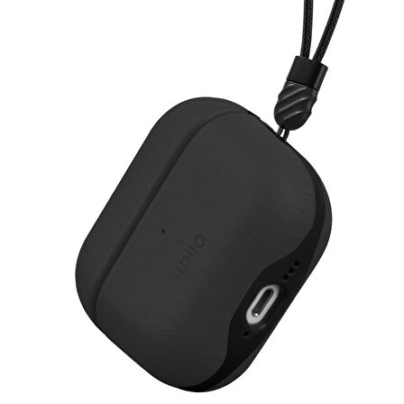 Uniq Lyden DS AirPods 4 (4.Nesil) Deri Kılıf - Siyah
