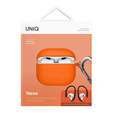 Uniq Nexo AirPods 4 (4.Nesil) Silikon Kılıf - Turuncu