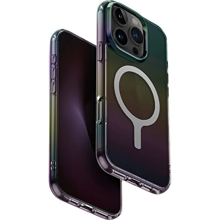 Uniq Iridescia iPhone 16 Pro Max MagSafe Rainbow Kılıf - Siyah