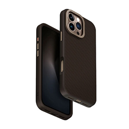 Uniq Keva Max iPhone 16 Pro Max MagSafe Karbon Kılıf - Kahverengi