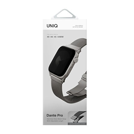 Uniq Dante Pro Watch 44/45/46/49mm Çelik Örgü Kordon – Siyah