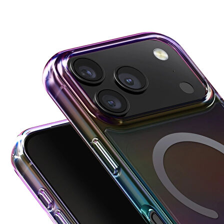 Uniq Iridescia iPhone 17 Pro MagSafe Rainbow Kılıf - Siyah