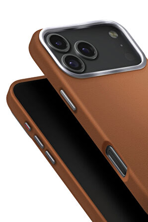 Uniq Lyden Apple iPhone 17 Pro MagSafe Deri Kılıf - Karamel