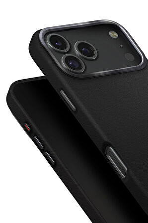 Uniq Lyden Apple Uyumlu iPhone17 Pro Max MagSafe Deri Kılıf - Siyah