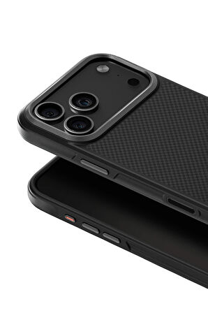 Uniq Apple Uyumlu iPhone 17 Pro Max Keva Karbon MagSafe Kapak - Siyah
