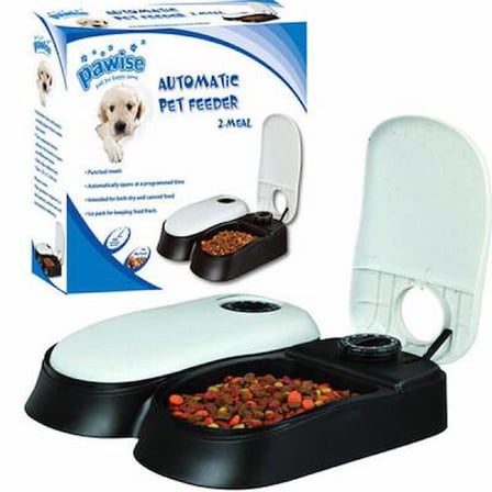 Zaman Ayarlı Otomatik Kedi ve Köpek Mama Kabı Çiftli 27x7x24 Cm