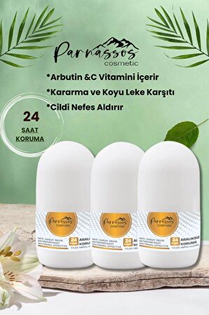 Parnassos Cosmetic Vegan Unisex Koltuk altı Roll-on Özel Formül İçerikli ( ÜÇLÜ SET )