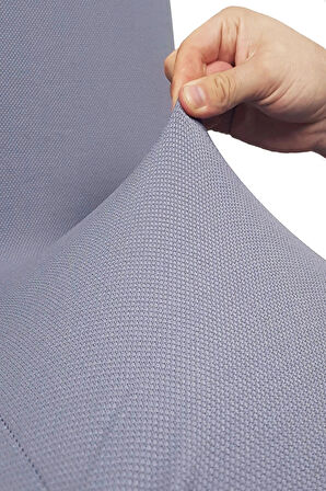 Spandex Mikro Petek Kumaş Likralı Lastikli Tüylenmez 6'lı Sandalye Kılıfı Kaliteli Sandalye Örtüsü - GRİ 
