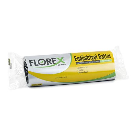 Florex Endüstriyel Battal Boy Çöp Torbası 72x95 Cm 10'lu Rulo Siyah