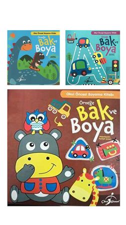 3-6 Yaş Çocuklar İçin Örneğe Bak Ve Boya Serisi 3 Kitap