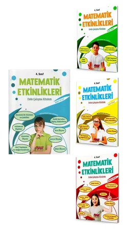 4.sınıf Matematik Etkinlikleri Evde Çalışma Kitabı 4 Kitap Set