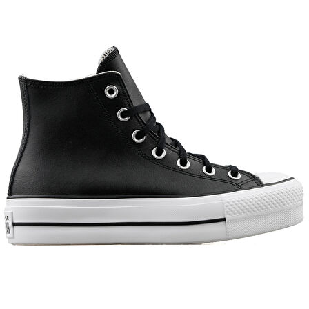 Chuck Taylor All Star Leather Platform Kadın Siyah Sneaker Ayakkabı 561675C