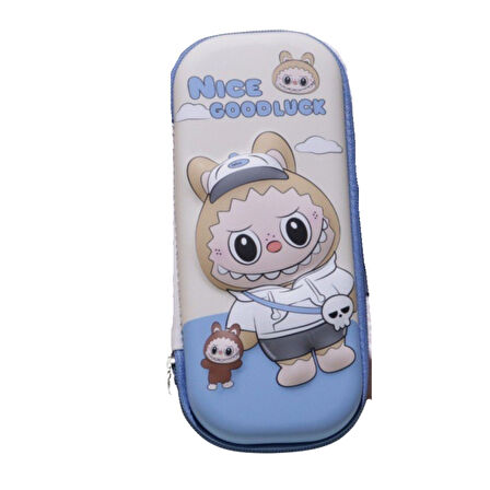 Petityu Mavi Bej Labubu Kalem Kutusu