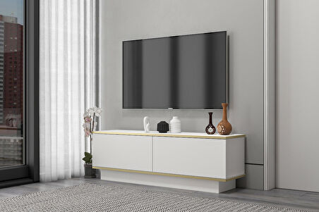 MOBİLYA GEZEGENİ NORA TV ÜNİTESİ - BEYAZ/ALTIN - 150 CM