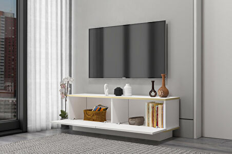 MOBİLYA GEZEGENİ NORA TV ÜNİTESİ - BEYAZ/ALTIN - 150 CM