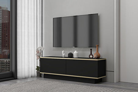 MOBİLYA GEZEGENİ NORA TV ÜNİTESİ - SİYAH/ALTIN - 150 CM