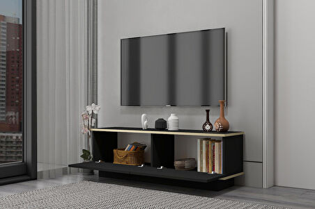 MOBİLYA GEZEGENİ NORA TV ÜNİTESİ - SİYAH/ALTIN - 150 CM