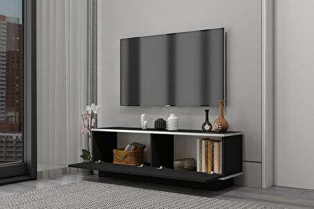 MOBİLYA GEZEGENİ NORA TV ÜNİTESİ - SİYAH/GÜMÜŞ - 150 CM