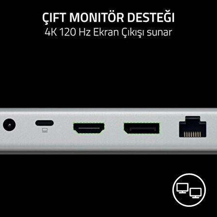 Razer Dock Mercury - USB 4 (14 Bağlantılı, Çift Ekran Destekli)