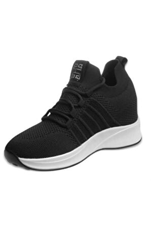 M.p 241-1669 Siyah Dolgu Taban Kadın Bağcıklı Spor Ayakkabı