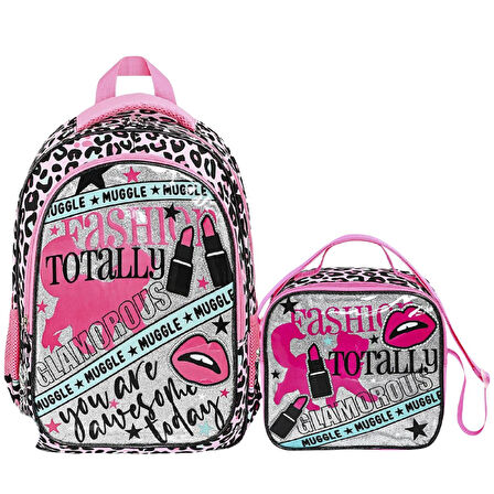 Muggle 2 Bölmeli Fashion Totally Okul Çantası + Termoslu Beslenme Çantası