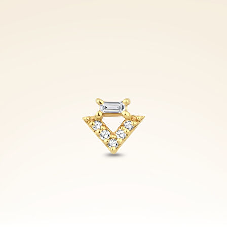 0,04 Karat Pırlanta Baget Taşlı Piercing