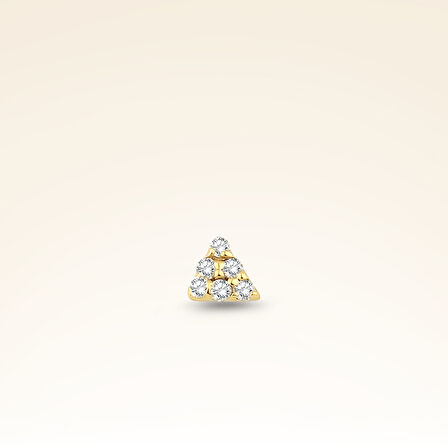 0,01 Karat Pırlanta Altı Taşlı Üçgen Piercing