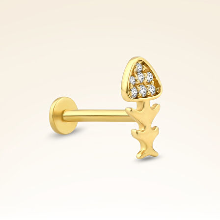 0,02 Karat Pırlanta Taşlı Kılçık Piercing