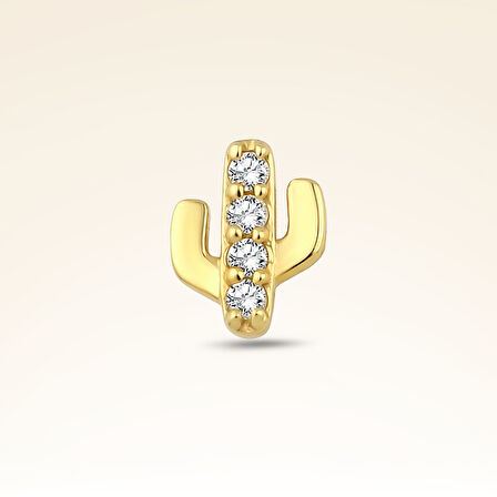 0,04 Karat Pırlanta Taşlı Kaktüs Piercing
