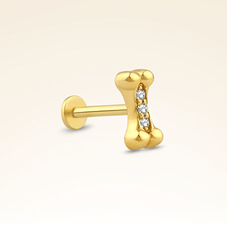 0,02 Karat Pırlanta Taşlı Kemik Piercing