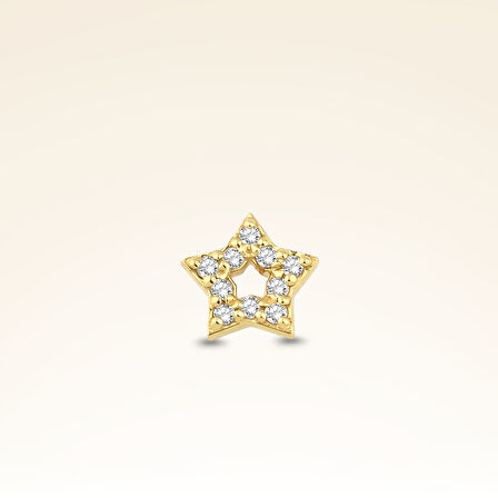 0,04 Karat Pırlanta Taşlı Yıldız Piercing
