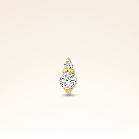 0,08 Karat Pırlanta İki Taşlı Piercing