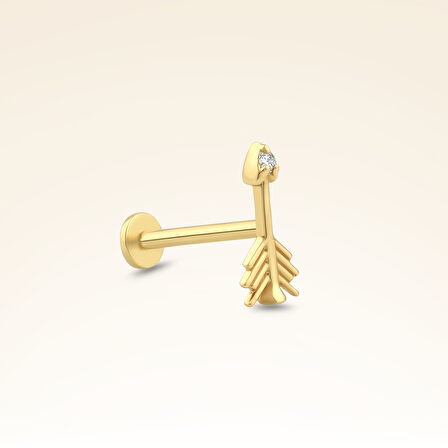 0,01 Karat Pırlanta Taşlı Ok Piercing
