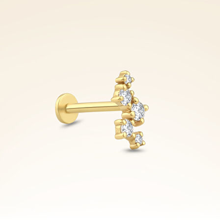 0,08 Karat Pırlanta Beş Taşlı Piercing
