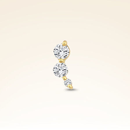 0,15 Karat Pırlanta Üç Taşlı Helix Piercing