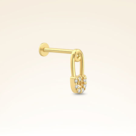 0,03 Karat Pırlanta Çengel Piercing