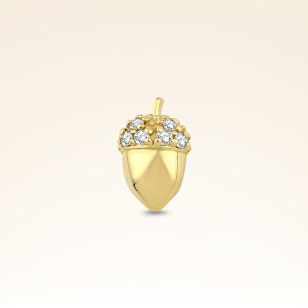 0,04 Karat Pırlanta Taşlı Meşe Piercing