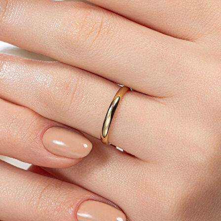 Klasik İnce Bombeli 2 mm Kadın Alyans