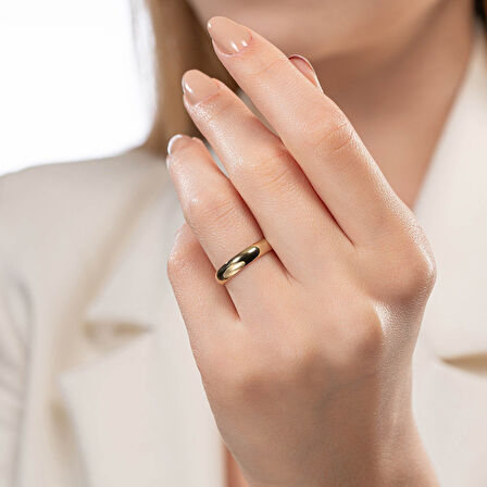 Klasik Kalın Bombeli 4 mm Kadın Alyans