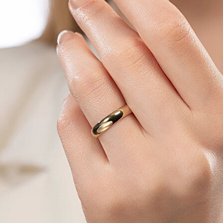 Klasik Kalın Bombeli 4 mm Kadın Alyans